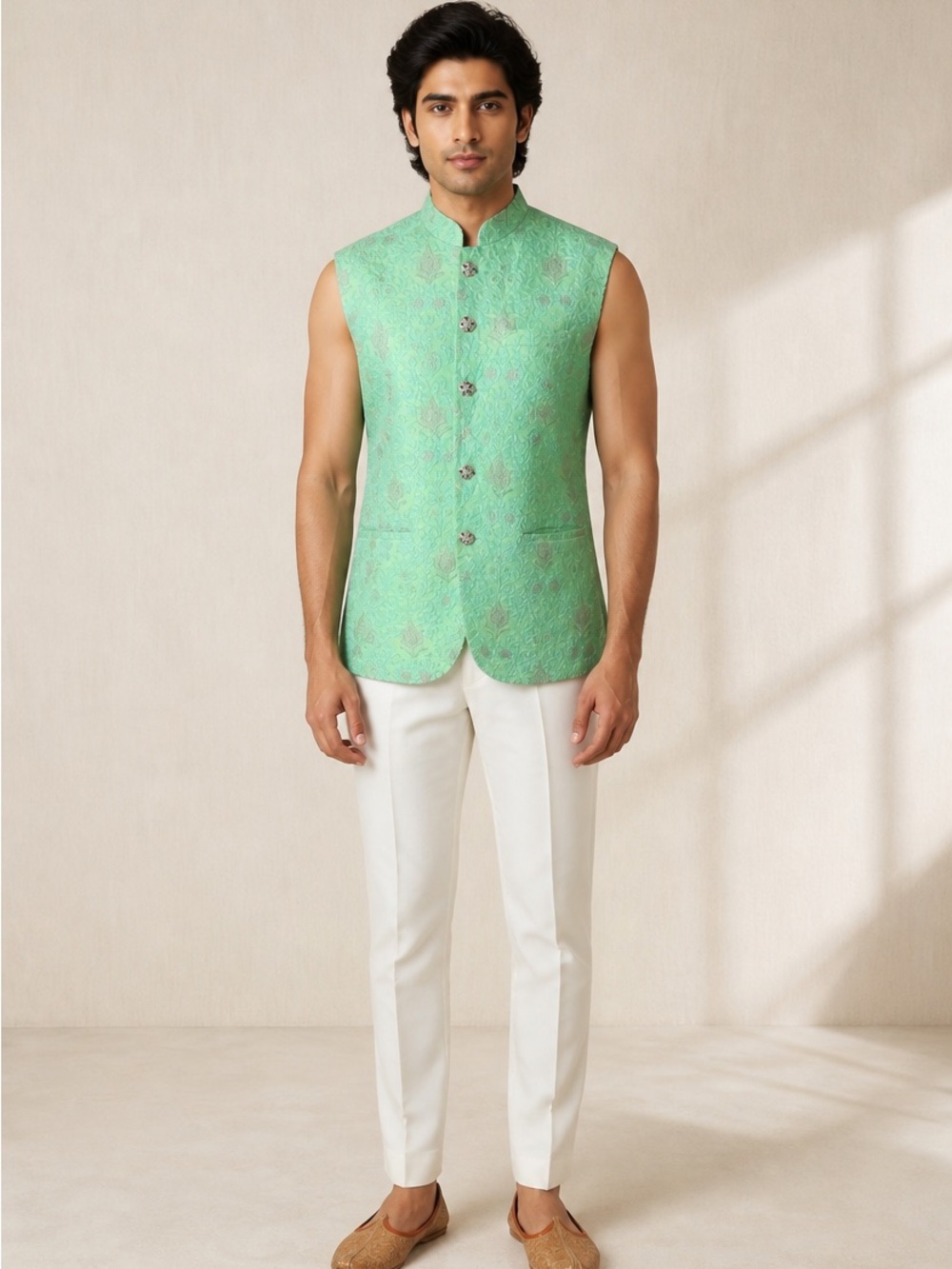 Light Mint Green Nehru